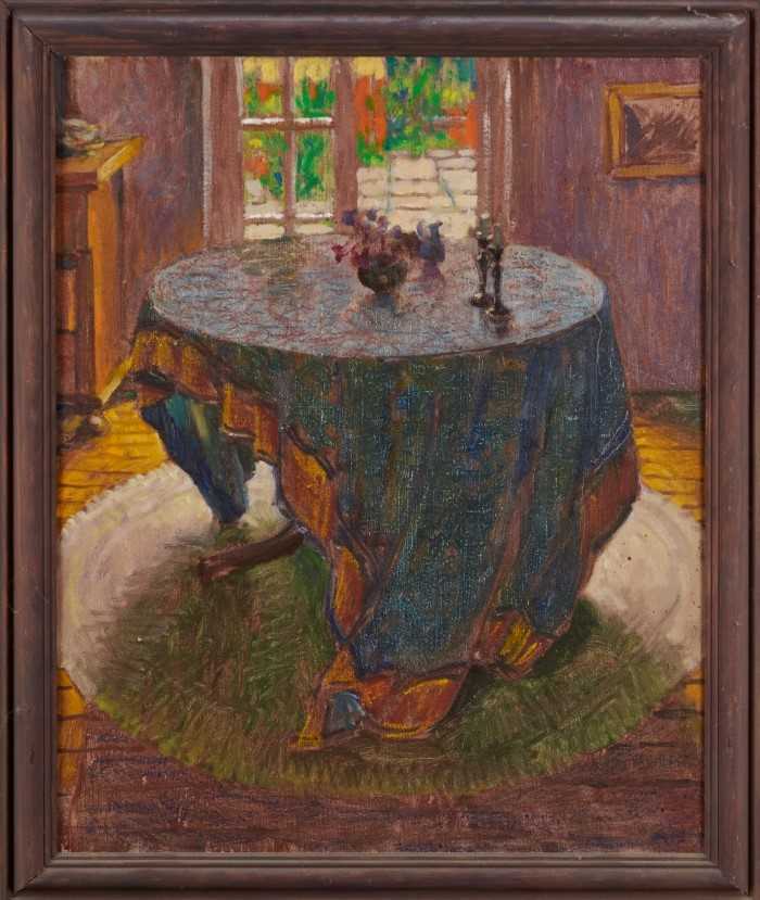 Lot 1101 - Joseph Plaskett (1918-2014) oil on canvas - Interior, The Cedars, unsigned, 63cm x 50cm, framed