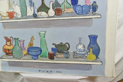 Lot 1108 - Joseph Plaskett (1918-2014) oil on canvas - Still Life Assemblage, signed and dated 2009, 140cm x 112cm, unframed