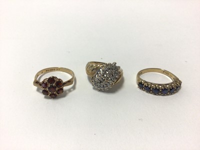 Lot 26 - Six 9ct gold and gem-set dress rings to include a diamond single stone ring