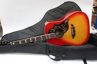 Lot 2215 - 1970s Suzuki acoustic Hummingbird guitar by Kiso Suzuki Violin Co. Japan. In case.