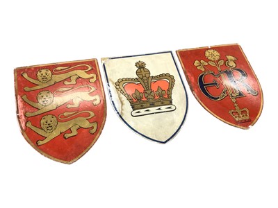 Lot 183 - Three Elizabeth II Coronation cardboard shields, 61cm x 46cm