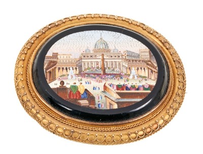 Lot 407 - 19th century Italian micro-mosaic brooch
