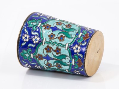 Lot 760 - Late 19th/Early 20th century Latvian silver and enamelled vodka cup