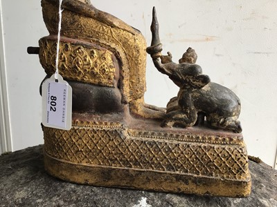 Lot 802 - Thai gilded bronze Buddha figure with attendant gods