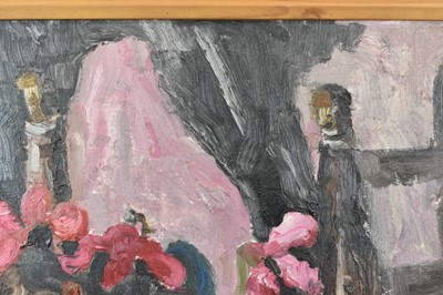 Lot 1114 - *Lucy Harwood (1893-1972) oil on canvas - Still Life Cyclamen, signed verso, 61cm x 51cm, framed