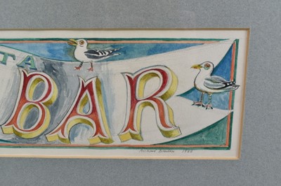 Lot 1118 - *Richard Bawden (b.1936) watercolour, design for Regatta Restaurant,, Aldeburgh
