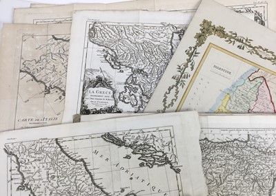 Lot 436 - Collection of 18th and 19th century engraved maps to include Guernsey, Italy, Spain, views of Italy, etc