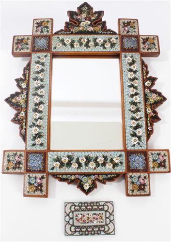 Lot 738 - Late 19th century Italian micromosaic framed...