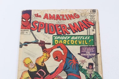 Lot 9 - The Amazing Spider-Man #16 1964, Daredevil first crossover.