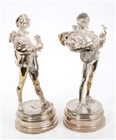 Lot 739 - Pair late 19th century French silver plated...
