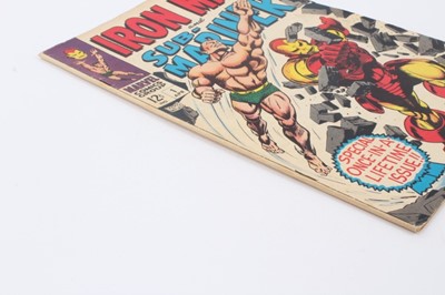 Lot 12 - Iron Man and Sub Mariner #1 1967, Pre dates both solo origins story's. Priced 12cent