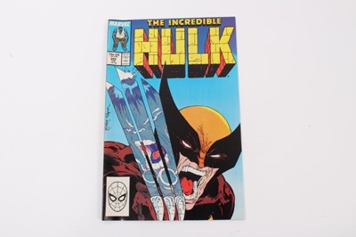 Lot 17 - The Incredible Hulk #340 1988, Hulk vs Wolverine. Priced 75cent
