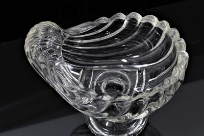 Lot 75 - 19th century sweetmeat glass, of shell form, raised on a faceted stem, 15.5cm high