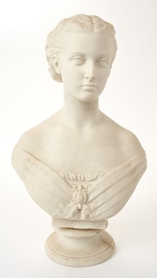 Lot 81 - Victorian Copeland Parian bust of H.R.H. Princess Alexandra