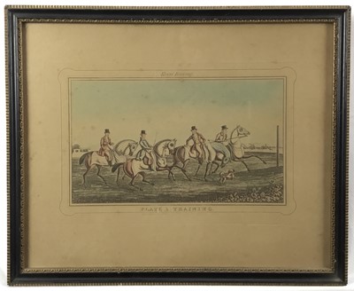 Lot 134 - Four horse racing prints, 20cm x 30cm, in glazed Hogarth frames
