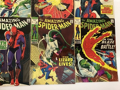 Lot 56 - The Amazing Spider-Man issue 66, 67, 68, 69, 70, 71, 72, 73, 74, 75, 76, 77 and 78. 1968 and 1969 priced 12 cents, 15 cents and 1/- (13)