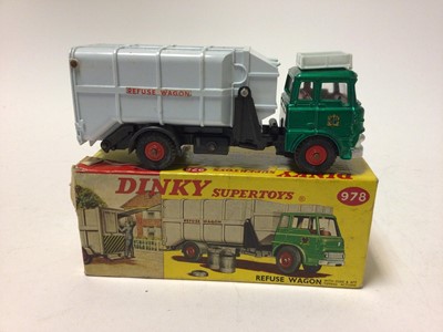 Lot 76 - Dinky Airport Fire Tender with flashing lights No.276, Refuse Wagon No. 978 and Shell BP Fuel Tanker No.944, all boxed