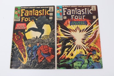 Lot 30 - Fantastic Four #52 & #53 1966, first appearance of Black Panther. Priced 10d (2)