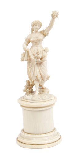 Lot 745 - Fine early 20th century carved ivory figure of...