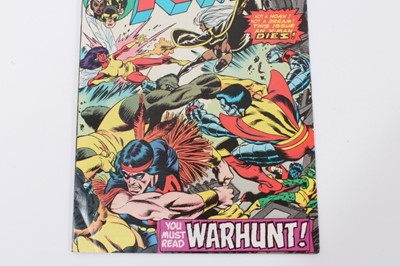 Lot 34 - The all new and different X-Men #95 & #96 1975. Death of Thunderbird and first appearance of Moria MacTagget. Priced 25cent and 9p