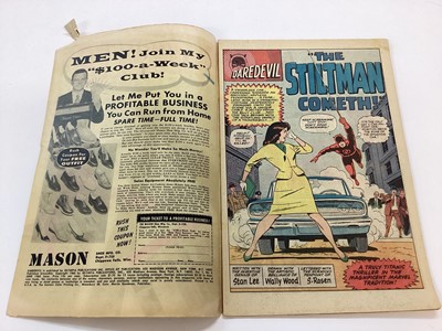Lot 58 - Large group of Daredevil 1965 to 1969. Includes issue 8, 1st appearance of Stiltman. Some priced 10d and 12 cents. Approx 45