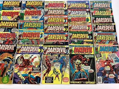 Lot 59 - Large group of Daredevil 1970 to 1978. To include 11 volumes of Daredevil and the Black Widow. Mainly English price variants. Approx 65