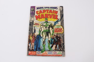 Lot 35 - Marvel Super-Heroes featuring Captain Marvel #12 & #13 1967. First and second appearance of Captain Marvel and first appearance of Carol Danvers. Priced 25cents