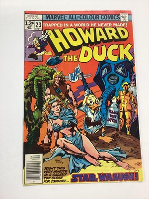 Lot 60 - Group of Howard the Duck 1976 to 1979.  A complete run from issues 1 - 31. Together with #1 king sized annual 1977. Mostly English price variants. Approx 32.