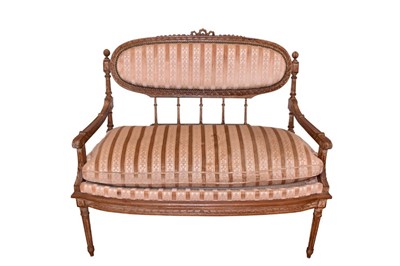 Lot 1427 - Late 19th/early 20th century French limed beech sofa