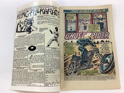 Lot 46 - Selection of Ghost Rider Comics mostly 70s to include #14 The Uncanny Orb! And #55 first meeting of the Werewolf By Night.