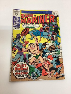 Lot 73 - Large group of Marvel Comics Sub-Mariner 1968 -1974. American and English price variants. Approx 49 including multiple duplicates.