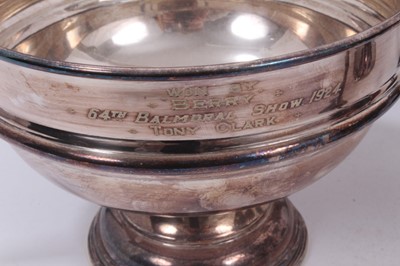 Lot 908 - Group of eight silver plated equestrian trophies to include the Balmoral Show 1924, Helen's Bay Horse Show, Craigavad Horse Show and Mount Stewart Horse Show, various sizes