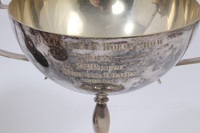 Lot 908 - Group of eight silver plated equestrian trophies to include the Balmoral Show 1924, Helen's Bay Horse Show, Craigavad Horse Show and Mount Stewart Horse Show, various sizes