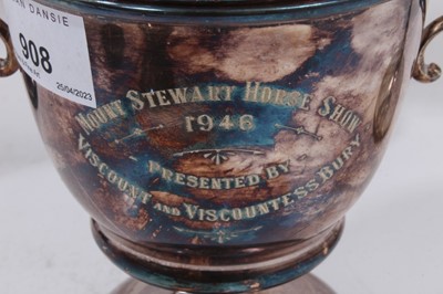 Lot 908 - Group of eight silver plated equestrian trophies to include the Balmoral Show 1924, Helen's Bay Horse Show, Craigavad Horse Show and Mount Stewart Horse Show, various sizes