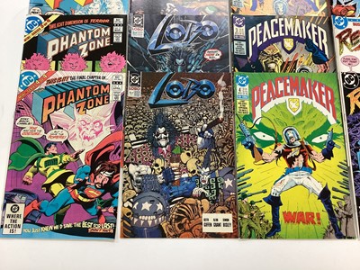 Lot 90 - Selection of DC Comics mini series to include 1986 Legends #1-6, 1986 The Man of Steel, 1988 Peacemaker #1-4, 1990 Lobo #1-4, 1988 Power Girl 1-4 and others