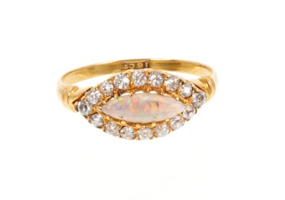 Lot 400 - Late Victorian opal and diamond cluster ring