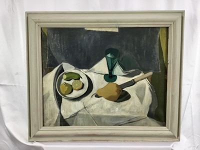 Lot 179 - Follower of Cezanne, early 20th century, oil on canvas, Still Life with Fruit, 41cm x 51cm, framed