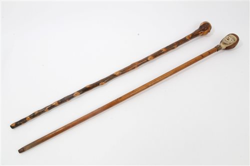 Lot 759 - Two 19th century novelty walking sticks - both...