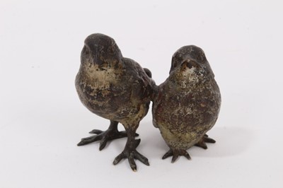 Lot 752 - Early 20th century Austrian cold painted bronze figure of two sparrows