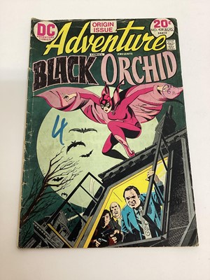Lot 78 - DC Adventure Comics Presents Black Orchid 1973, #428 #429 #430. Origin and first appearance of Black Orchid. Priced 20c