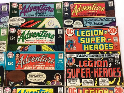 Lot 81 - Thirteen 1968-69 Adventure Comics, #368 #369 #370 #371 #372 #373 #374 #375 #376 #377 #378 #379 #380 together with three 1970's Legion of Super-Heroes #2 #3 #403