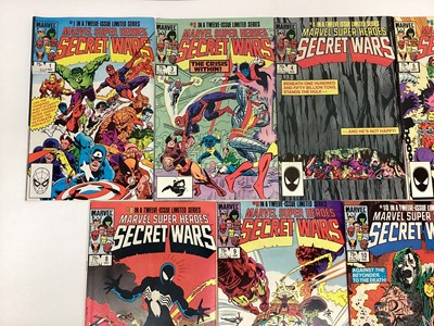 Lot 74 - Marvel Comics Secret Wars incomplete limited series, (missing issue No.2) 1984 and 1985. To include issue No. 8 origin of symbiote suit. Priced 75 cents and 1$. (11)