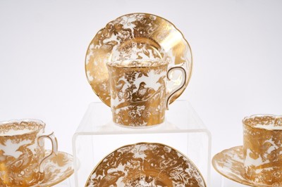 Lot 87 - A set of ten Royal Crown Derby Gold Aves coffee cups and saucers