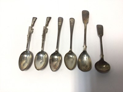Lot 42 - Three Colchester Rifle Club silver spoons and three others