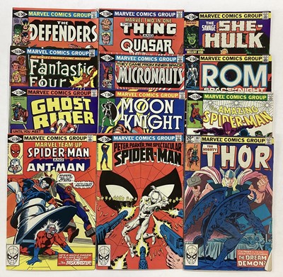 Lot 148 - One Large box of Marvel comics (1980's) to include Moon Knight, The amazing Spider-Man, She Hulk, Ghost Rider, Spider-woman and many others. Approximately 230 comics.