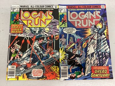 Lot 132 - Marvel Comics Logan's Run, complete mini series issues 1-7. (1976) 1st solo Thanos Story. Priced 10p and 12p. (7)