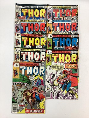 Lot 134 - Large quantity of Marvel comics, The mighty Thor. (1969 - 1979) English and American price variants. Approximately 75 comics.