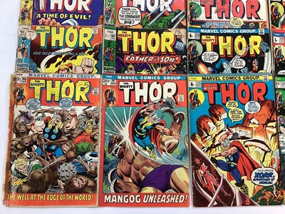 Lot 134 - Large quantity of Marvel comics, The mighty Thor. (1969 - 1979) English and American price variants. Approximately 75 comics.