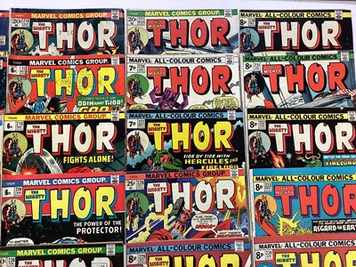 Lot 134 - Large quantity of Marvel comics, The mighty Thor. (1969 - 1979) English and American price variants. Approximately 75 comics.