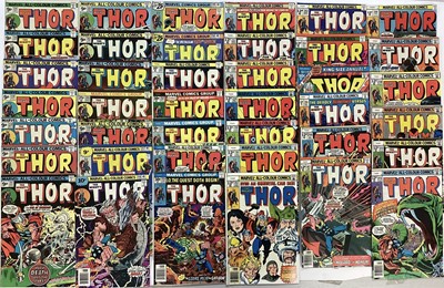 Lot 134 - Large quantity of Marvel comics, The mighty Thor. (1969 - 1979) English and American price variants. Approximately 75 comics.